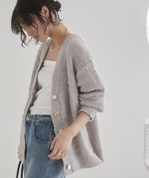 【初回限定】 ANGIE カーディガン 金ボタン Vネック ニットカーディガン トップス