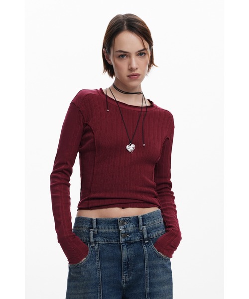 Desigual（デシグアル） tシャツ 立体切替 コンパクトカットソー