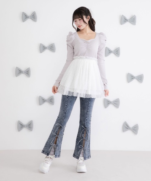 Millor TOKYO（ミラートーキョー） パンツ トリプルリボンスリット
