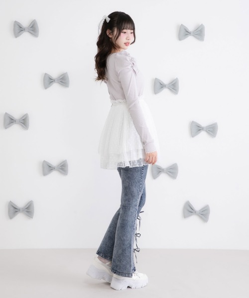 Millor TOKYO（ミラートーキョー） パンツ トリプルリボンスリット