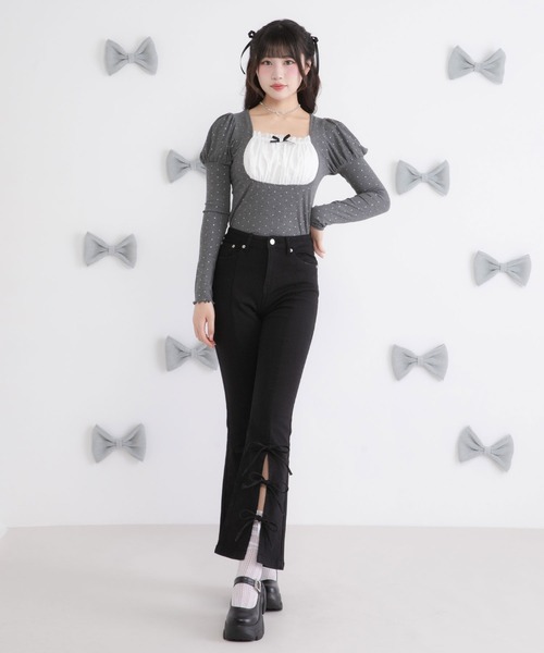 Millor TOKYO（ミラートーキョー） パンツ トリプルリボンスリット