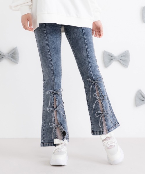 nontokyo フレアズボン Millor TOKYO（ミラートーキョー） パンツ トリプルリボンスリット