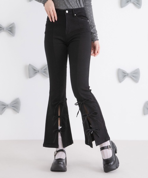 Millor TOKYO（ミラートーキョー） パンツ トリプルリボンスリット