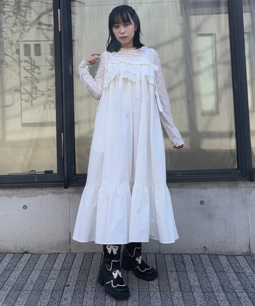 【Candy Stripper】サイドリボン シアーカットソー Candy Stripper RIBBON SHEER CHOKER トップス レディース