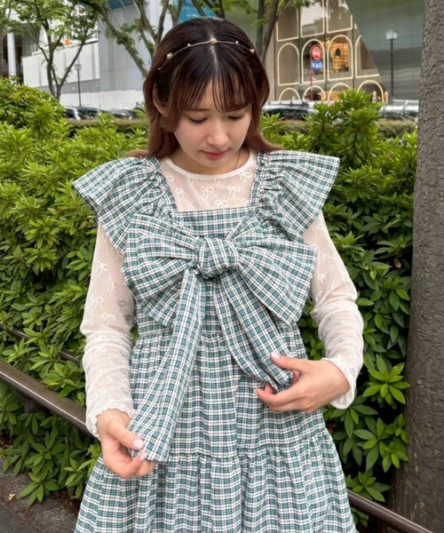 CANDY STRIPPER フリルリボン長袖トップス RIBBON TULLE BLOUSE | Candy Stripper（キャンディ