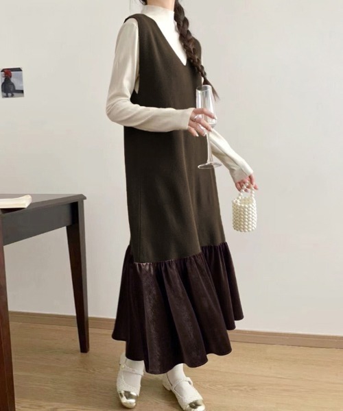 カーキ フレアジャンバースカート フレアスカート【KHAKI】 – ELLIE