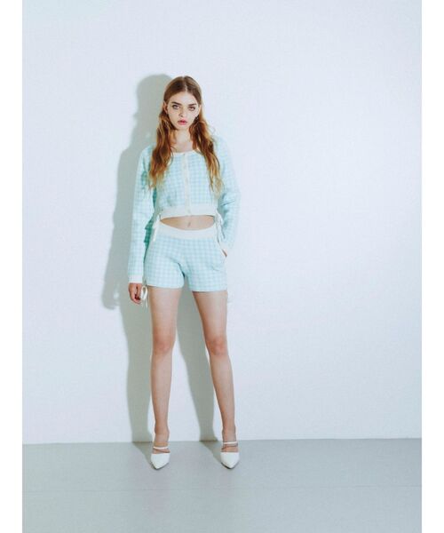 GYDA ダークグレー ショートパンツ ジェイダ GYDA ハイウエストボタン stretchy カラーショート