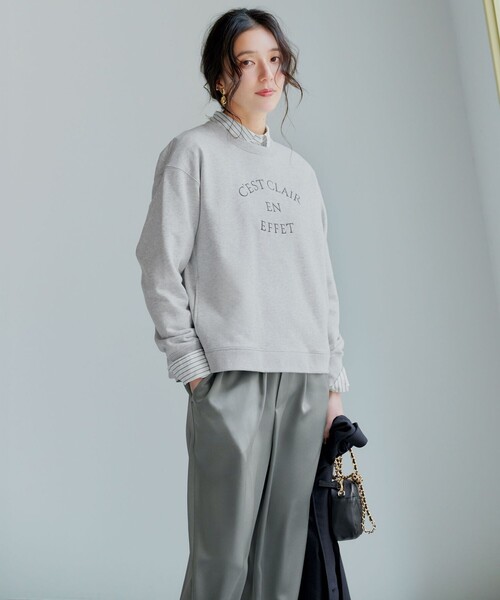 美品 25SS 23区 ニジュウサンク 洗える CANCLINI クロップド テントライン シャツ ブラウス 38サイズ ブルー レディース 古着 中古 USED 23区（ニジュウサンク） ブラウス シャツ 「洗える」CANCLINI