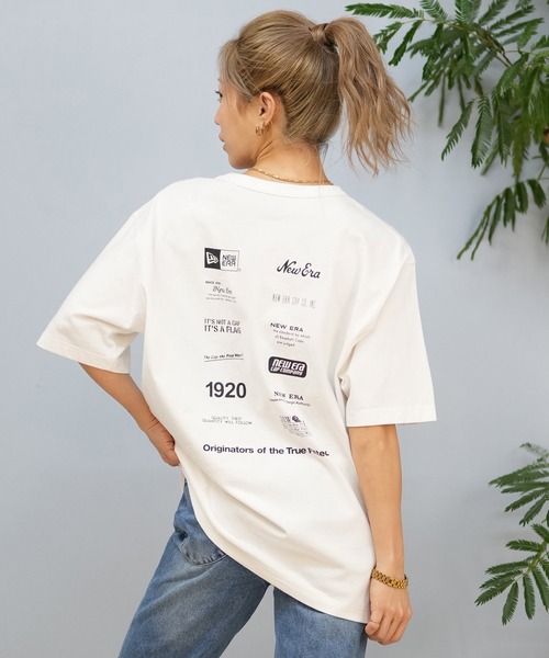 【New Era】 フォントグラフィック オーバーサイズ Tシャツ 半袖 オーバーサイズド コットン Tシャツ Graffiti ブラック