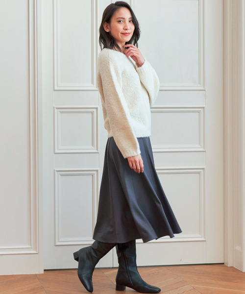 O*e様 秋冬活躍！アナイ フレアスカート ホワイト サイズF/38 定価380 ANAYI（アナイ） フレアスカート 38 ホワイト レディース : ZOZOTOWN