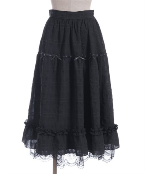 axes femme POETIQUE スカート シアーチェックティアード