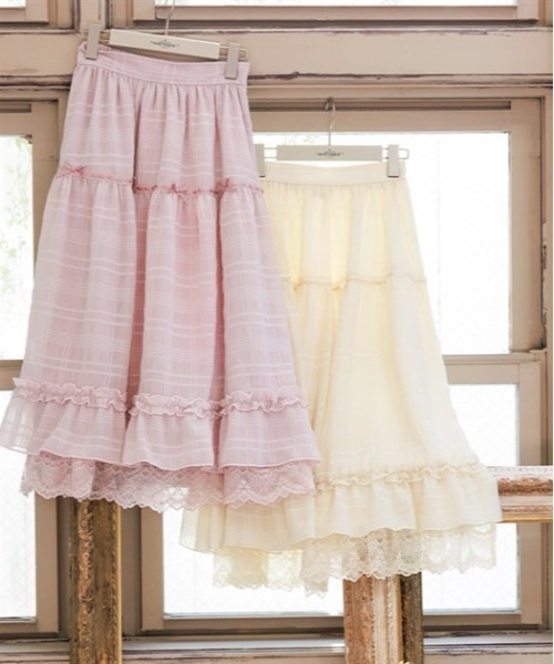 axes femme POETIQUE チェック柄ティアードスカート・新品 axes femme POETIQUE チェック柄ティアードスカート・新品
