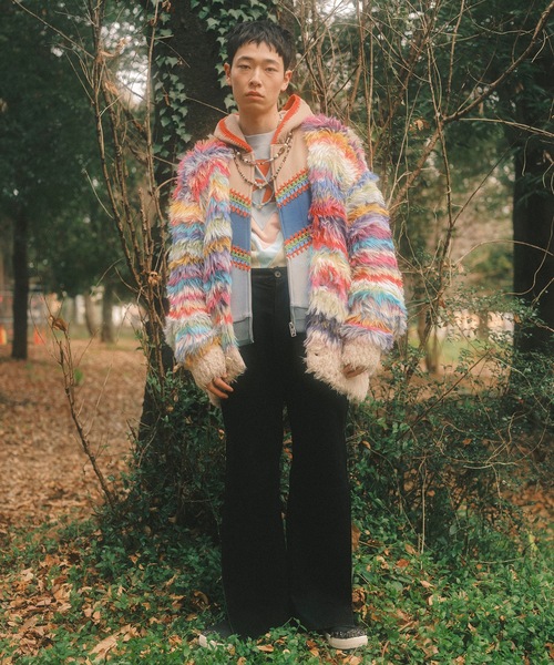 カーディガン MULTI BORDER KNIT CARDIGAN メンズ レディースの画像
