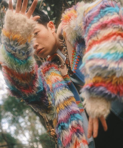 カーディガン MULTI BORDER KNIT CARDIGAN メンズ レディースの画像