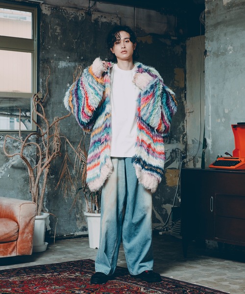 カーディガン MULTI BORDER KNIT CARDIGAN メンズ レディースの画像