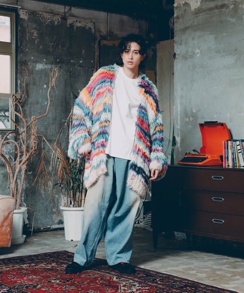 カーディガン MULTI BORDER KNIT CARDIGAN メンズ レディースの画像