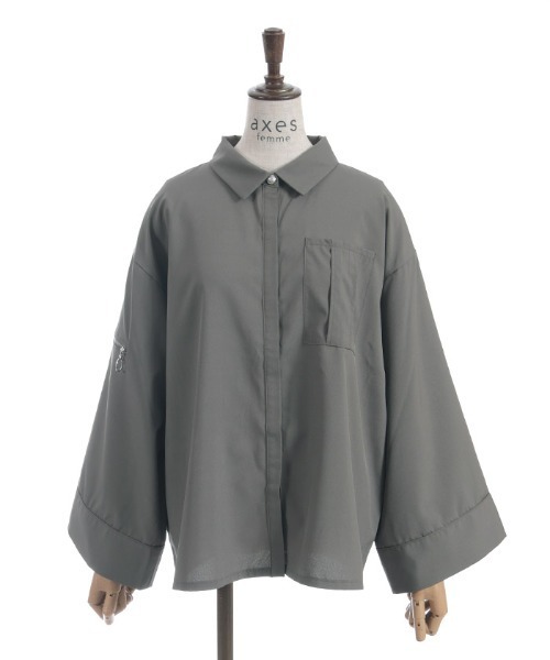 axes femme（アクシーズ ファム） ブラウス シャツ ジップスリーブ
