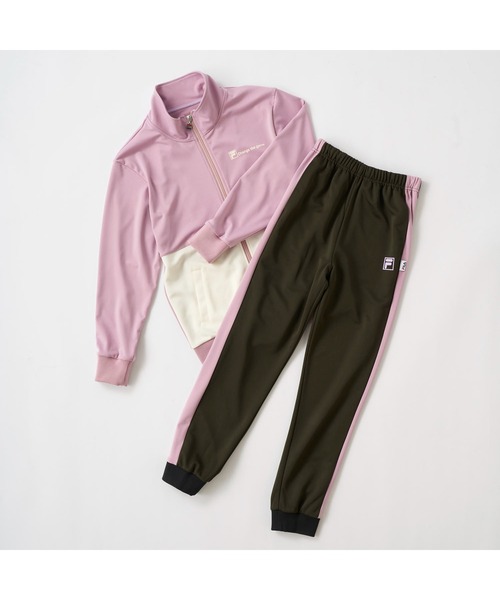FILA - フィラ　セットアップ　えんじ FILA セットアップ フィラ ジャージ 上下セット 切替 バイカラー