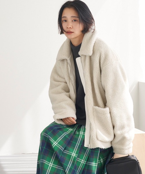 「Chaco closet」 ジップアップブルゾン FREE オフホワイト レディース_画像5