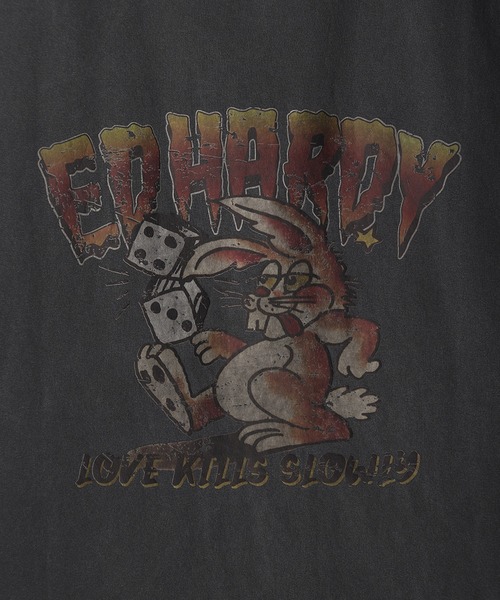 Ed Hardy グラフィックタンクトップ オリーブグリーン Ed Hardy タンクトップ ED HARDY エドハーディー ピグメント