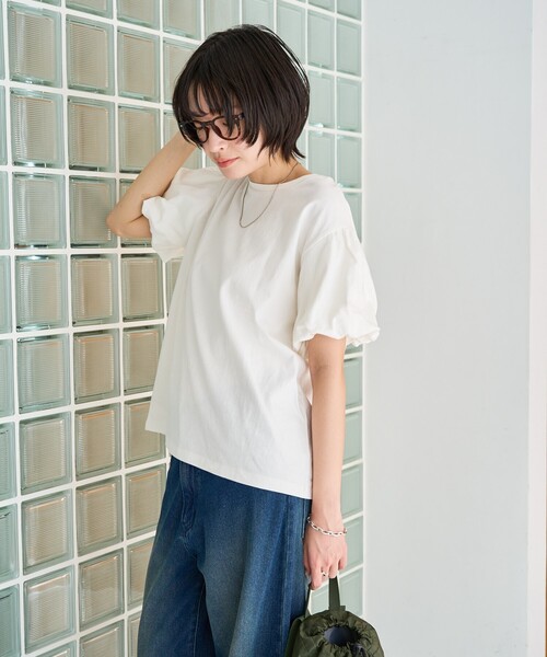 期間限定　パフスリーブ 半袖Tシャツ 2色セット FREAK'S STORE tシャツ 限定展開 ギャザー パフスリーブ 半袖 T