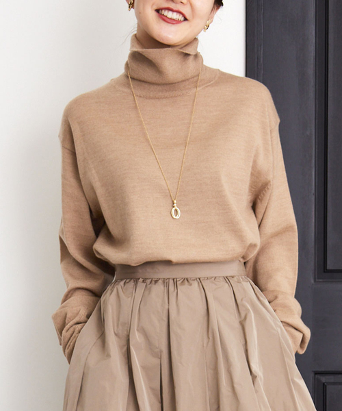 「IENA」 タートルネックニット FREE ベージュ レディース_画像4