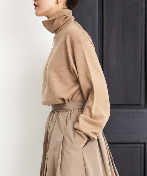 「IENA」 タートルネックニット FREE ベージュ レディース_画像8
