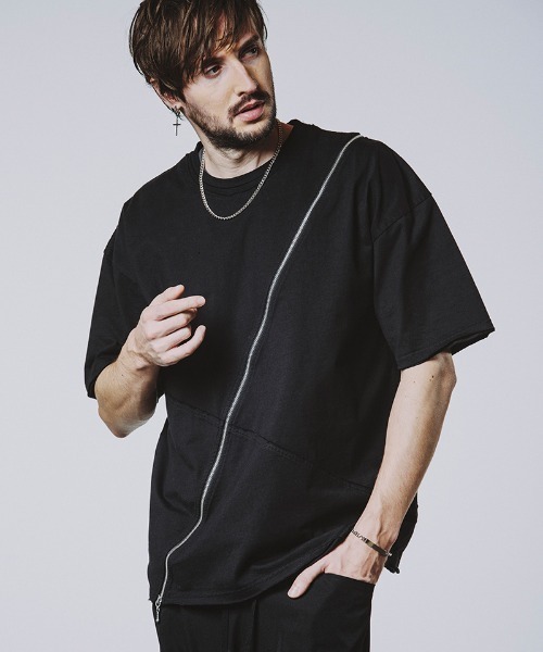 NO ID.（ノーアイディー） tシャツ mt9654-マルチシームZIP BIG-T T