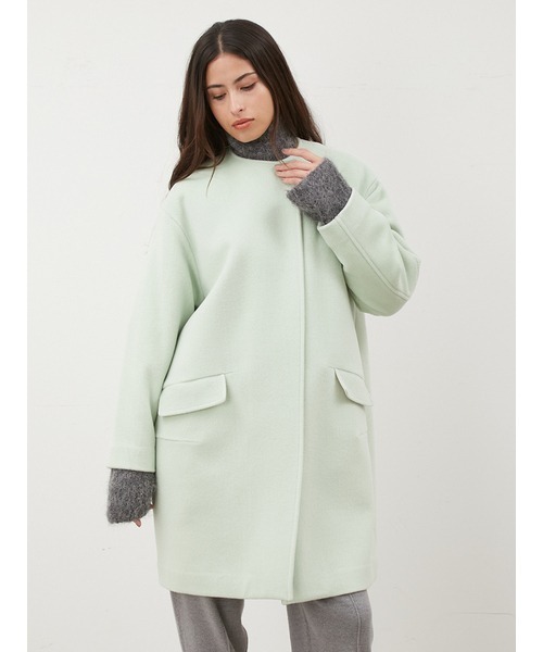 新品未使用タグ付✨ミラオーウェン✨アウター　フリーサイズ Mila Owen（ミラオーウェン） ノーカラーコート FREE ブラック