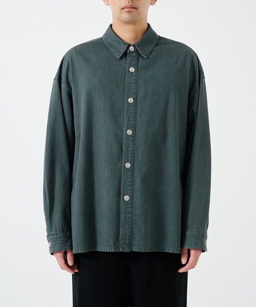 STUDIOUS（ステュディオス） シャツ BLEACH OVERDYE DENIM SHIRTS