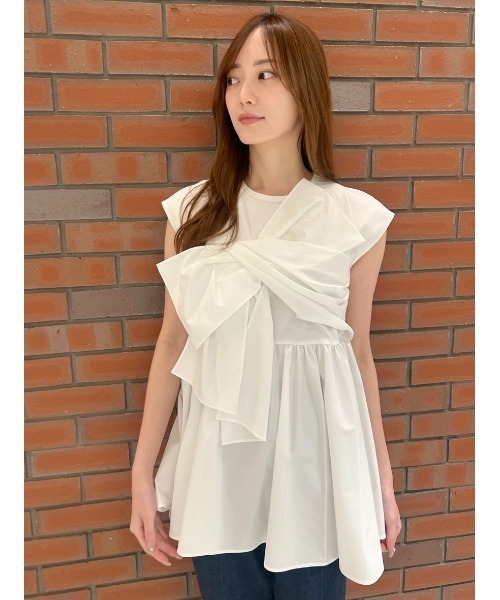 CELFORD tシャツ ビッグリボンカットトップス レディース