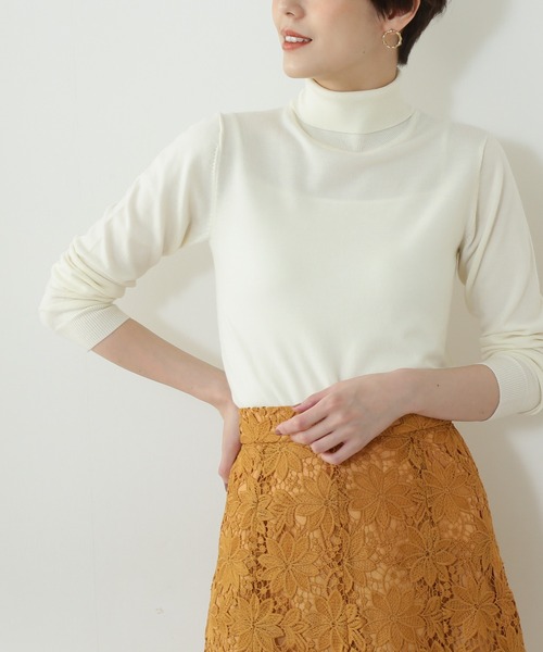 「N.(N. Natural Beauty Basic)」 タートルネックニット MEDIUM レッド レディース_画像2