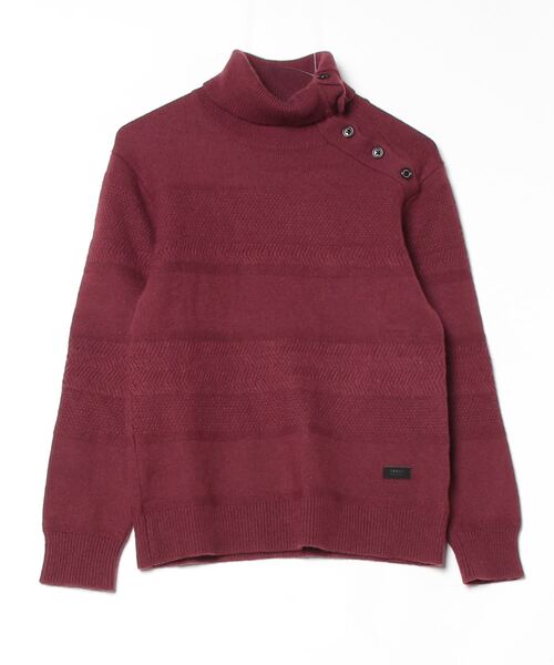 TAKEO KIKUCHI（タケオキクチ） タートルネックニット 01 ボルドー