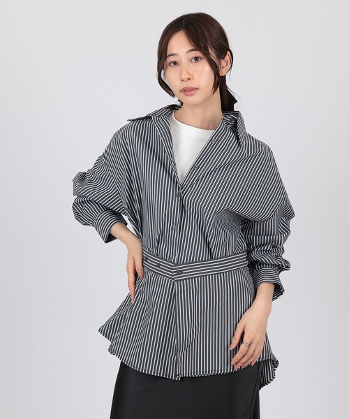 ブラウス シャツ peplum layered shirt レディース