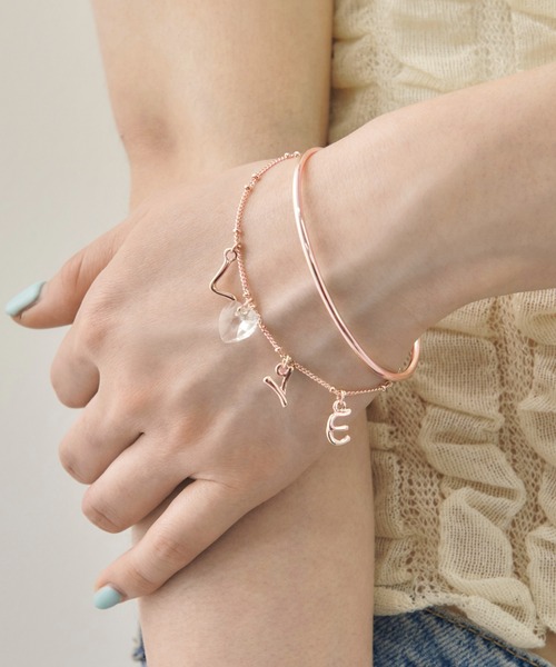 GOLDY（ゴールディ） ブレスレット ラブ チャーム バングル