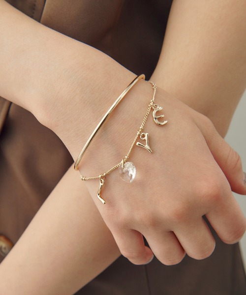 GOLDY（ゴールディ） ブレスレット ラブ チャーム バングル