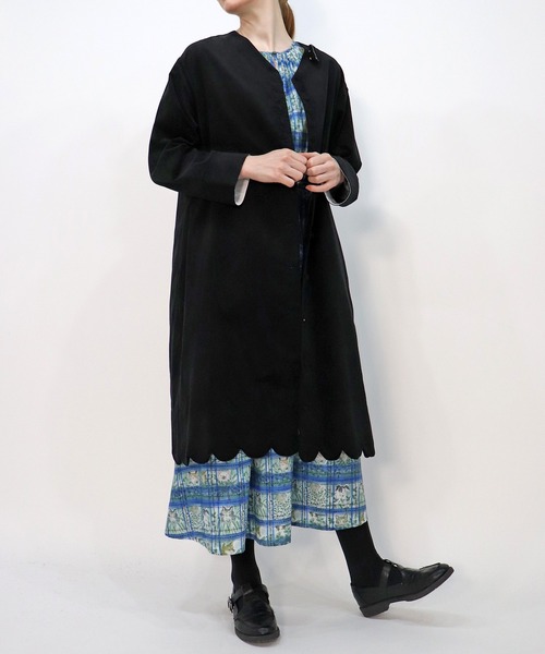 haupia（ハウピア） ノーカラーコート MEDIUM ブラック レディース