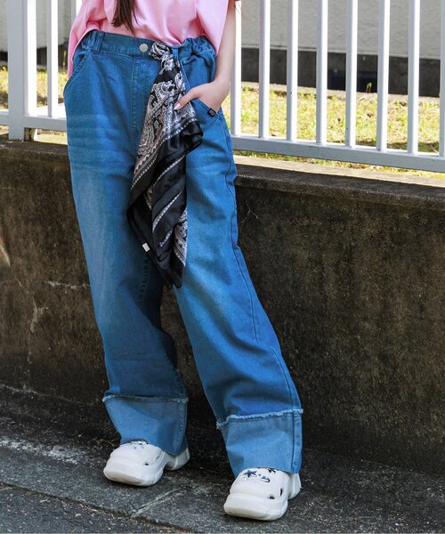 algy（アルジー） ワイドパンツ パンツ 「接触冷感」デニム折返し