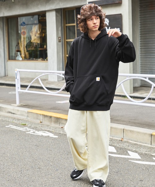 Carhartt 「Carhartt」 プルオーバーパーカー S ヘザーグレー