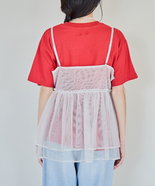 coen tシャツ 「セットアイテム」ラメチュールキャミセットロゴT