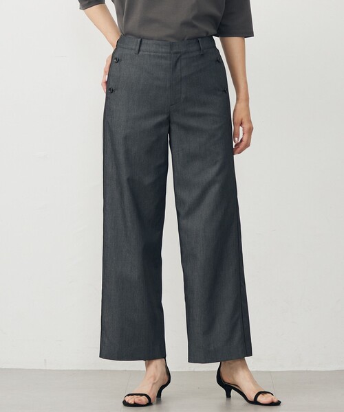 ZARA◇タグ付/CROSS WAIST WIDE STRAIGボトム/2/デニム/IDG/無地