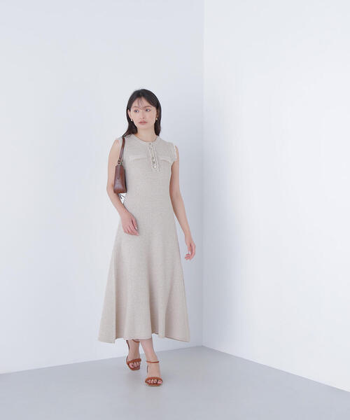 ツイードニットワンピース NATURAL BEAUTY BASIC ツイードニットワンピース | ナチュラルビューティーベーシック