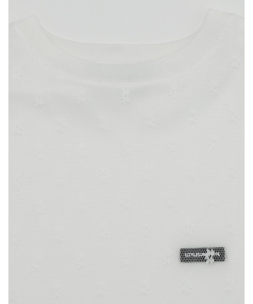 tシャツ 「little sunny bite」fake layered tulle long tee レディース