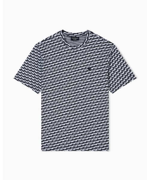 tシャツ 「エンポリオ アルマーニ」ASV Icon セーター ジャカードジャージー オプアートモチーフ メンズの画像