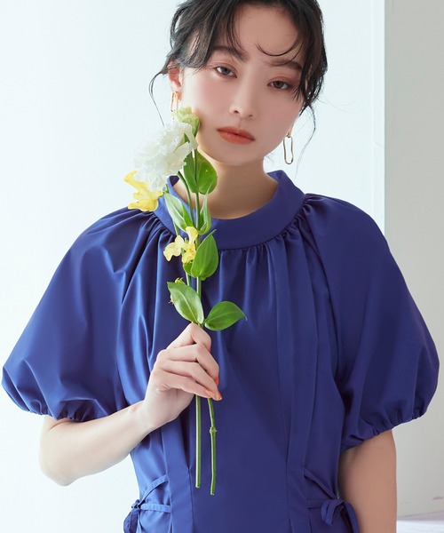 LE'RURE 半袖ワンピース MEDIUM ブルー RUIRUE BOUTIQUE 「RUIRUE BOUTIQUE」 半袖ワンピース M