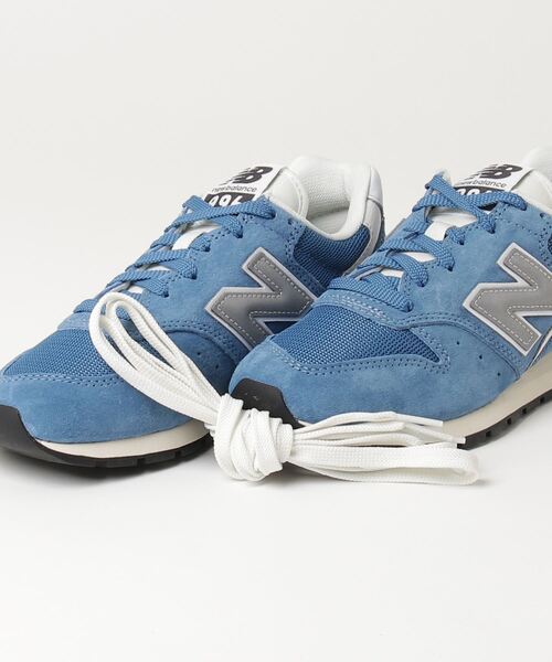「New Balance」 ローカットスニーカー 24.5cm ブルー レディース