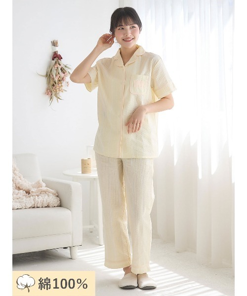 チュチュアンナ（tutuanna） パジャマ ルームウェア 綿100％ストライプ