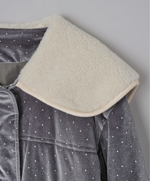 Olu.（オルドット） ブルゾン アウター ラインストーンボアブルゾン