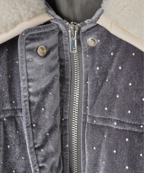Olu.（オルドット） ブルゾン アウター ラインストーンボアブルゾン