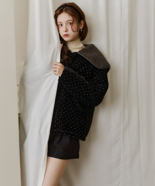 Olu.（オルドット） ブルゾン アウター ラインストーンボアブルゾン